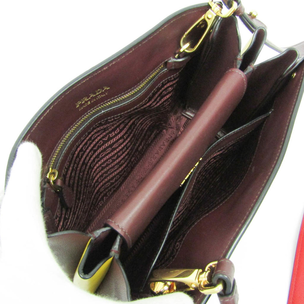 PRADA Red Leather Shoulder Bag - Picture 4 of 16